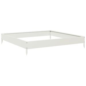 vidaXL h&oslash;jbed 100x100x18,5 cm st&aring;l hvid