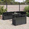 vidaXL Lounge s&aelig;t med pude 9 pcs Sort Poly rattan