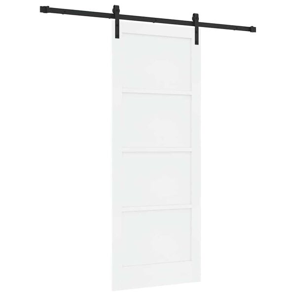 vidaXL Skyded&oslash;r Hvid og sort 83 x 211 cm Massiv fyrretr&aelig;