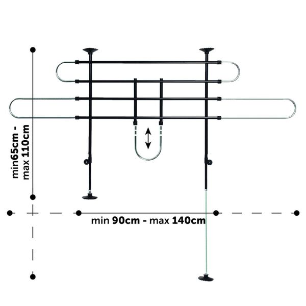 FLAMINGO hundegitter til bil Eduard 2 st&aelig;nger sort