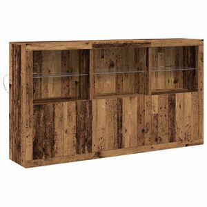 vidaXL LED Sideboard Gammelt tr&aelig; 181,5 x 37 x 100 cm Konstrueret tr&aelig;