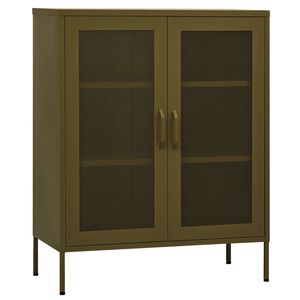 vidaXL opbevaringsskab 80x35x101,5 cm st&aring;l olivengr&oslash;n