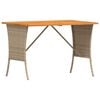 vidaXL havebord med top i akacietr&aelig; 105x75x72 cm polyrattan beige