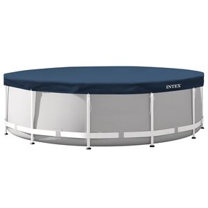 INTEX Poold&aelig;kning INTEX &Oslash;366 x 20 cm Rund PVC og PET M&oslash;rkebl&aring; og Gr&aring;