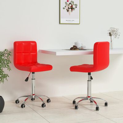 vidaXL drejelige spisebordsstole 2 stk. kunstlæder rød
