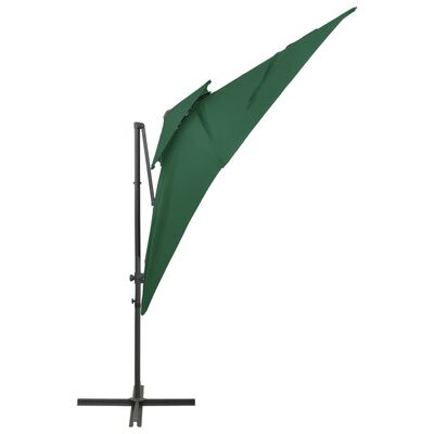 vidaXL hængeparasol med dobbelt top 250x250 cm grøn