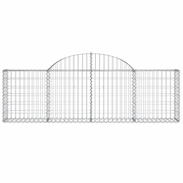 vidaXL buede gabionkurve 20 stk. 200x30x60/80 cm galvaniseret jern