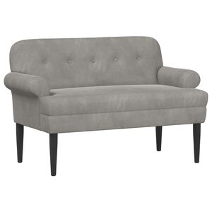 vidaXL L&aelig;nestol med knap tufting Lysegr&aring; 120 x 66 x 78 cm Fl&oslash;jl