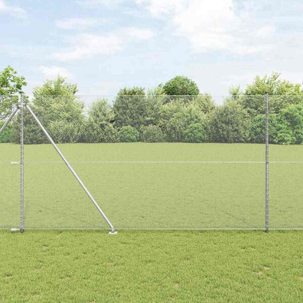 vidaXL Hegnspæl Sølv 10 x 1,6 m (13 mm mesh) Stål