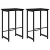 vidaXL Barb&aelig;nk 2 pcs Sort eg 40 x 32 x 74 cm Konstrueret tr&aelig;