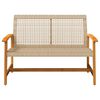 vidaXL haveb&aelig;nk 112 cm polyrattan og akacietr&aelig; beige