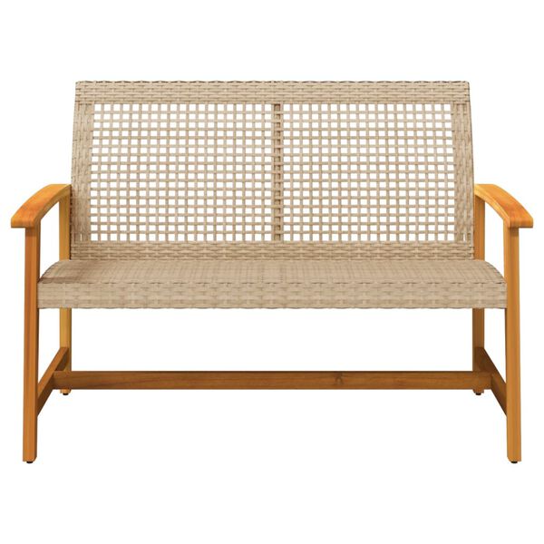 vidaXL haveb&aelig;nk 112 cm polyrattan og akacietr&aelig; beige