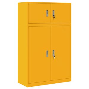 vidaXL Opbevaringsskab 2 stk. Sennepsgul 90 x 40 x 145 cm St&aring;l L&aring;ses