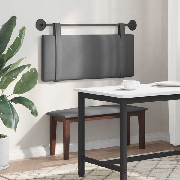 vidaXL H&aelig;ngende Hovedgavl V&aelig;gmonteret M&oslash;rkegr&aring; 110 x 55 x 5 cm Stof