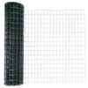 vidaXL Eurohegn med stolpe 10 x 1,2 m PVC-belagt st&aring;l Gr&oslash;n Mesh