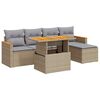 vidaXL sofas&aelig;t til haven 6 dele med hynder polyrattan akacietr&aelig; beige