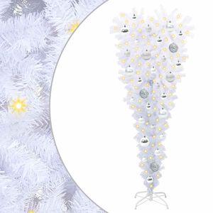 vidaXL Kunstigt juletr&aelig; med 150 LED'er Hvid 120 cm PVC og St&aring;l
