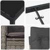 vidaXL Have Spisebordss&aelig;t med pude 5 pcs Gr&aring; polyrattan
