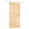 vidaXL Skyded&oslash;r Natur og hvid 100 x 210 cm Massivt Fyrretr&aelig;