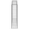 vidaXL buede gabionkurve 2 stk. 200x50x160/180 cm galvaniseret jern