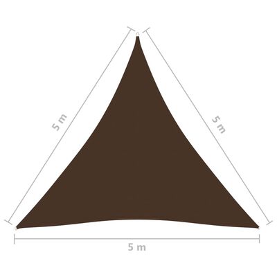 vidaXL solsejl 5x5x5 m trekantet oxfordstof brun