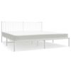 vidaXL sengeramme med sengegavl 193x203 cm metal hvid