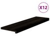 vidaXL trappem&aring;tter 12 stk. brunsort 90x25x2 cm massivt egetr&aelig;