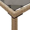 vidaXL havebord med glastop 115x54x74 cm polyrattan beige