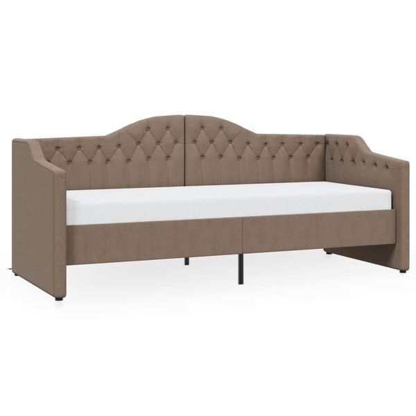 vidaXL daybed med madras og USB 90x200 cm stof gr&aring;brun