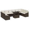 vidaXL Sofa S&aelig;t 11 stk. Brun og Creme polyrattan