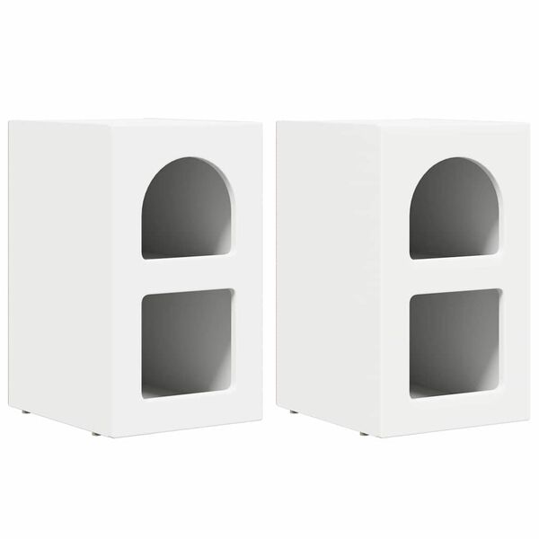vidaXL Sengebord 2 pcs Hvid 29,5 x 33,5 x 50 cm Konstrueret tr&aelig;