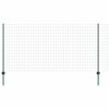 vidaXL Eurohegn med stolpe 10 x 1,2 m PVC-belagt st&aring;l Gr&oslash;n Mesh