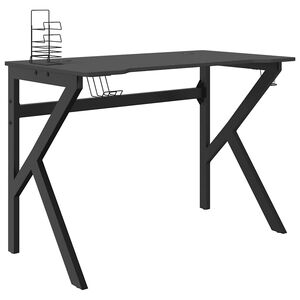 vidaXL gamerbord 110x60x75 cm K-formede ben sort