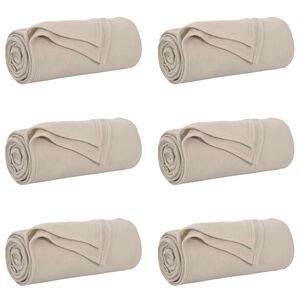 vidaXL Kastet&aelig;pper 6 stk. Beige 170 x 130 cm 1.86 kg Fleece