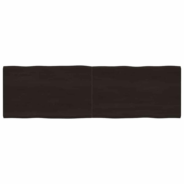 vidaXL bordplade 200x60x(2-4) cm naturlig kant behandlet træ mørkebrun
