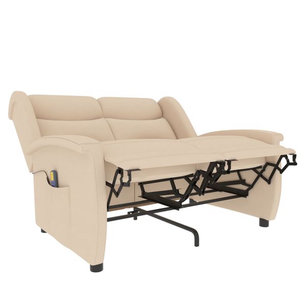 vidaXL 2-personers massagestol stof cremefarvet