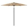 vidaXL haveparasol med st&aring;lstang 268x268x226 cm brun