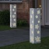 vidaXL Solar LED sti lys 2 pcs Hvid Koldvalset St&aring;l