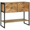 vidaXL Konsolbord med skuffe Brun 90 x 35 x 80 cm Massivt Akacietr&aelig;
