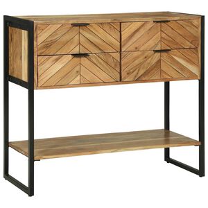 vidaXL Konsolbord med skuffe Brun 90 x 35 x 80 cm Massivt Akacietr&aelig;