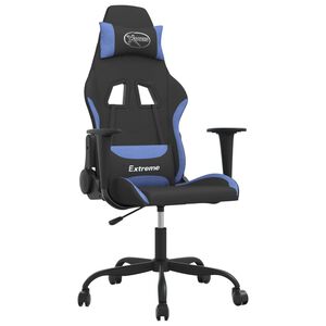 vidaXL gamingstol med massagefunktion stof sort og bl&aring;