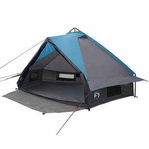 vidaXL Teepee telt til 6 personer Bl&aring; og gr&aring; 431 x 366 x 185 cm