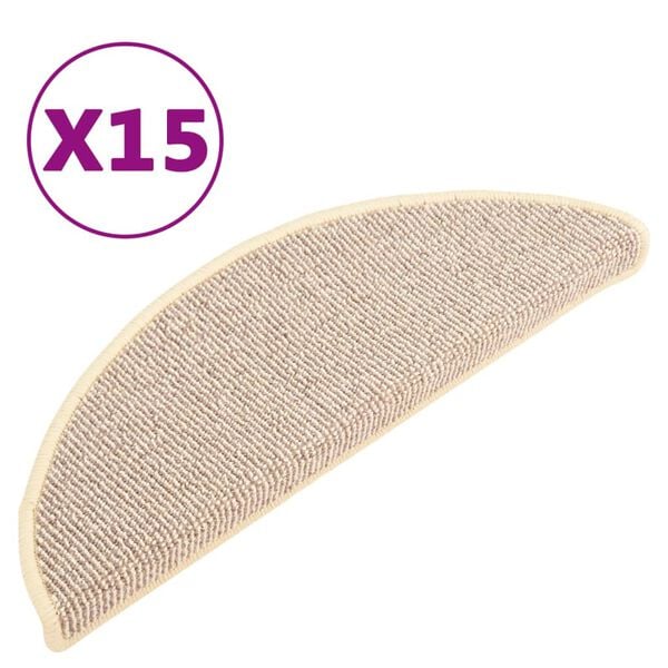 vidaXL trappem&aring;tter 15 stk. 65x21x4 cm hvide og brune halvrunde store