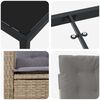 vidaXL Have Spisebordss&aelig;t med pude 3 pcs Beige polyrattan