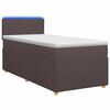 vidaXL Boxmadras med topmadras M&oslash;rk Brun 80 x 200 cm Stof