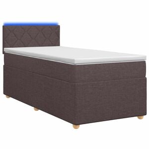 vidaXL Boxmadras med topmadras M&oslash;rk Brun 80 x 200 cm Stof