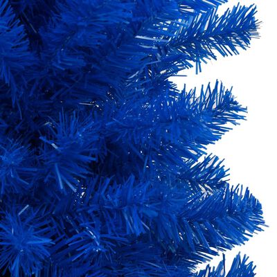 vidaXL kunstigt juletræ med lys og kuglesæt 120 cm PVC blå