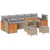 vidaXL Havesofa S&aelig;t med pude 10 pcs Beige og lys gr&aring;