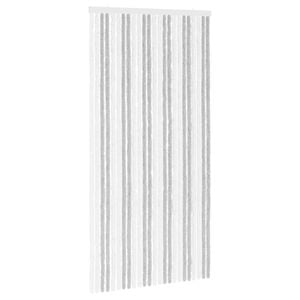 vidaXL Insektgardin i chenille Lys Gr&aring; og Hvid 100 x 200 cm 100% PP