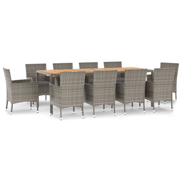 vidaXL lounges&aelig;t til haven 11 dele med hynder polyrattan gr&aring;